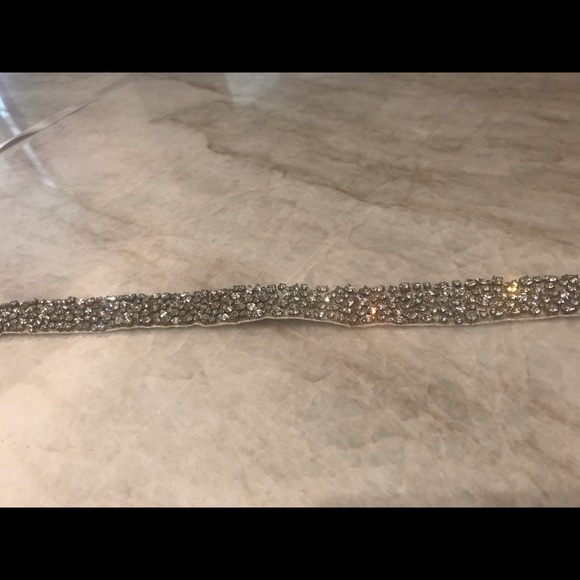 Untamed Petals wedding belt with ivory ribbon